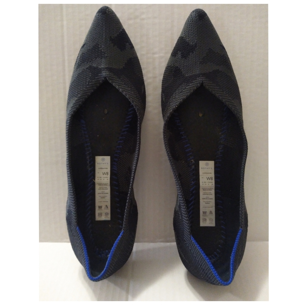 Rothy’s The Point Black/Gray Camo Retired Ballet Flats Size 8 - Picture 5 of 8
